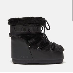 Moon Boot Women's Black Faux Fur Winter Boots